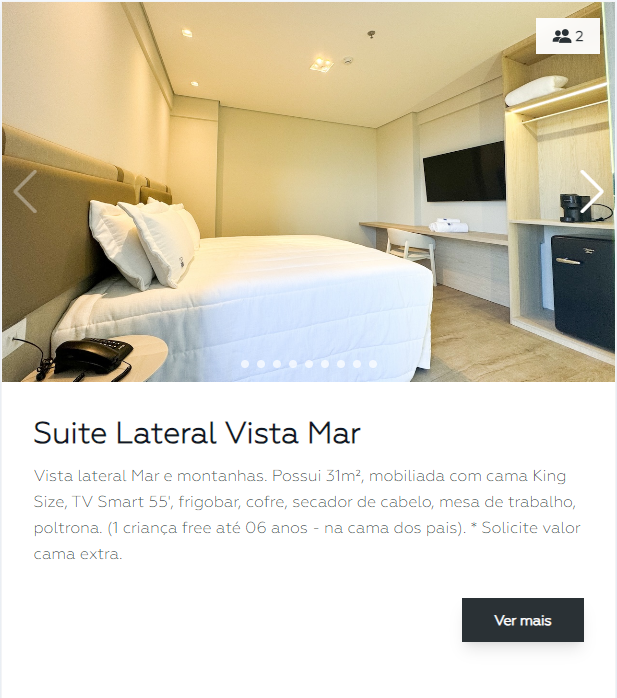 Suíte com varanda e hidromassagem privativa com vista para o mar e montanhas em Itapema SC no Blue Sea Hotel
