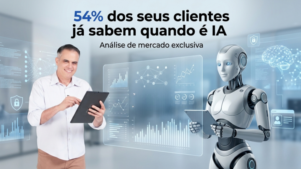 Conteúdo de IA já éa identificado por 54% dos consumidores. Veja o que isso muda na sua estratégia de marketing orgânico e como se posicionar.