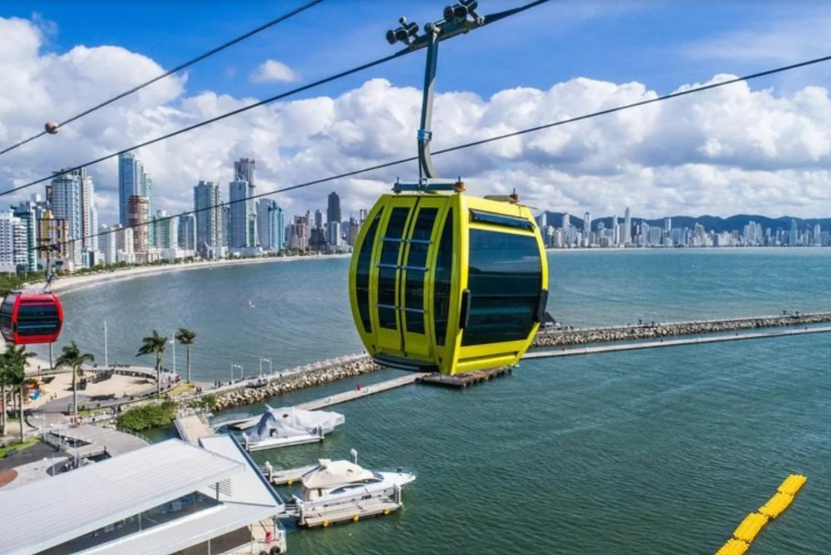 Parque Unipraias Balneário Camboriú bondinho aéreo vista panorâmica