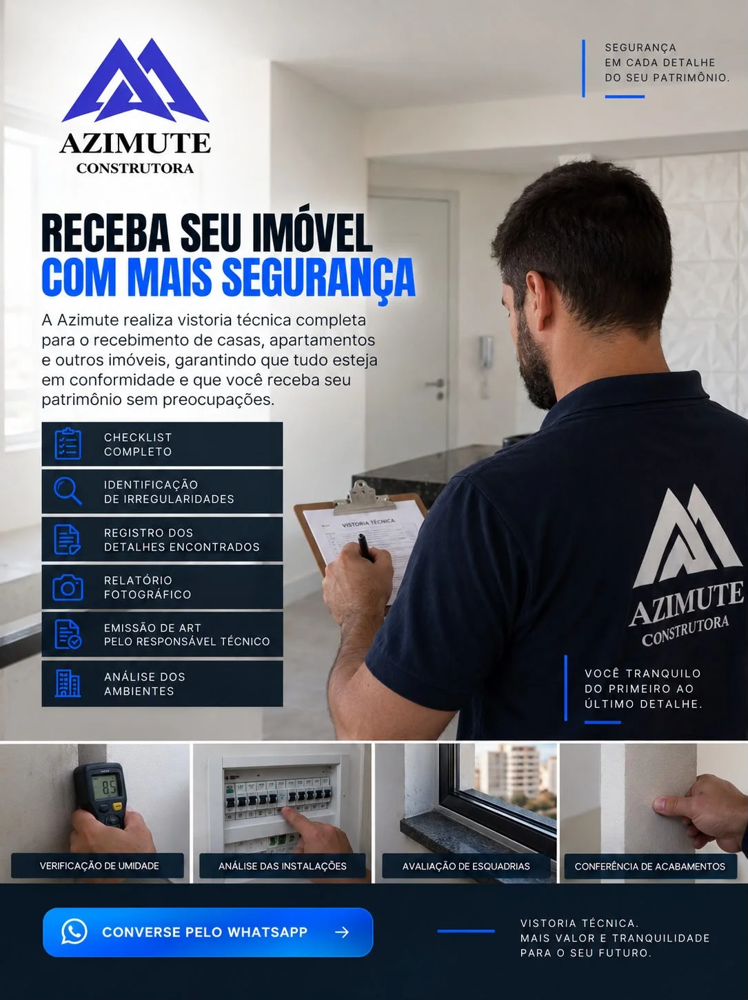 Vistoria técnica na entrega de imóvel em Sorocaba